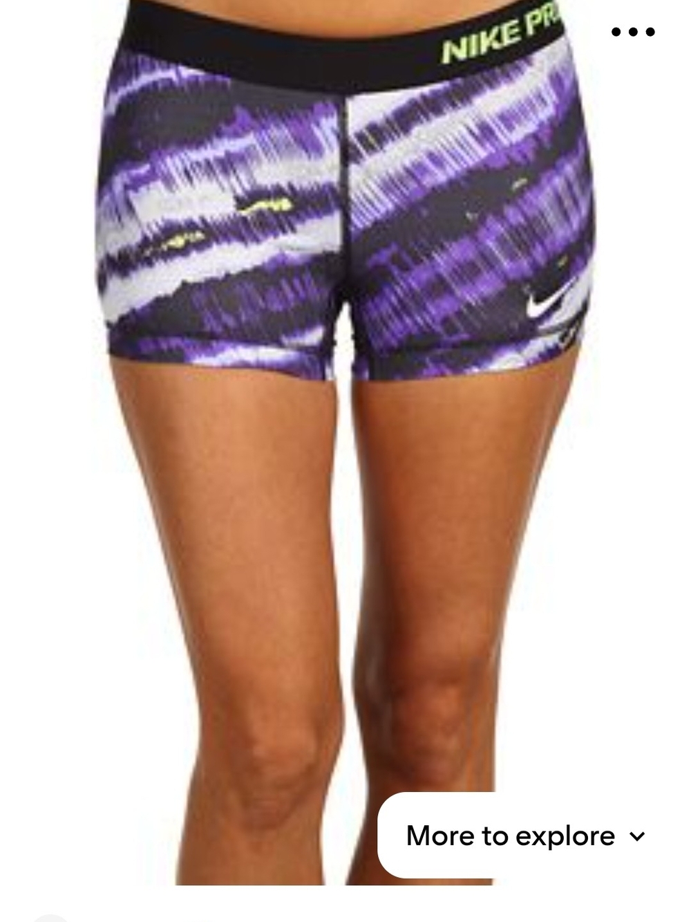 Nike Pro Purple, Black & White Patterned Girls' Performance Shorts